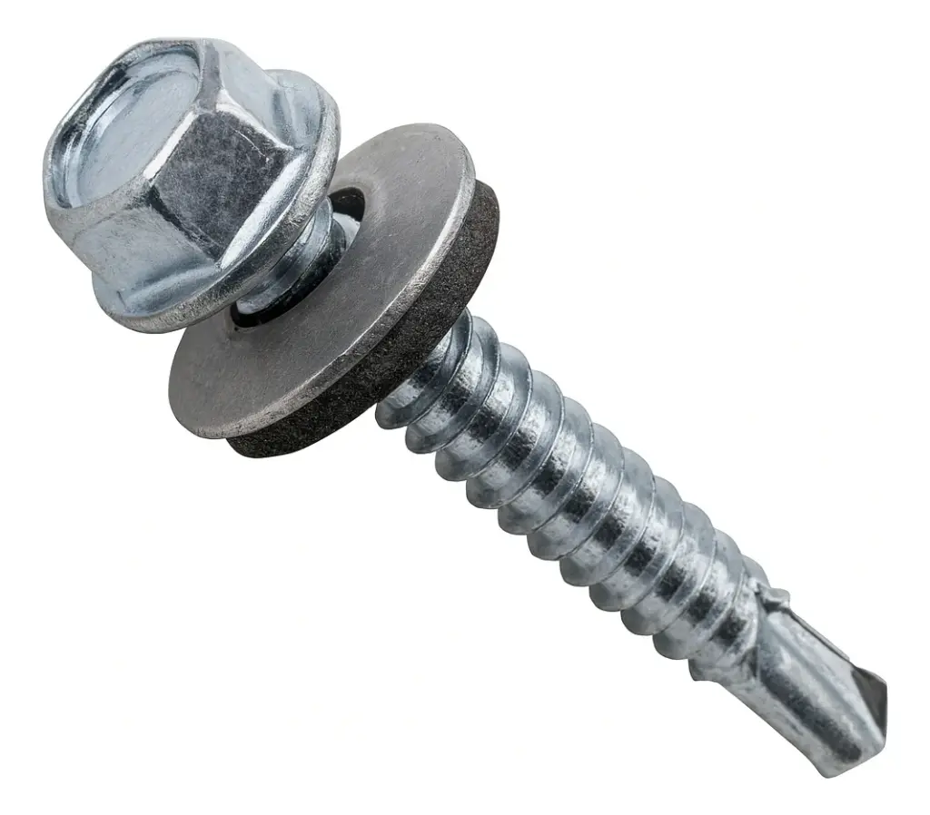 Tornillo autoperforante zincado C/golilla 1/4"-14x3"