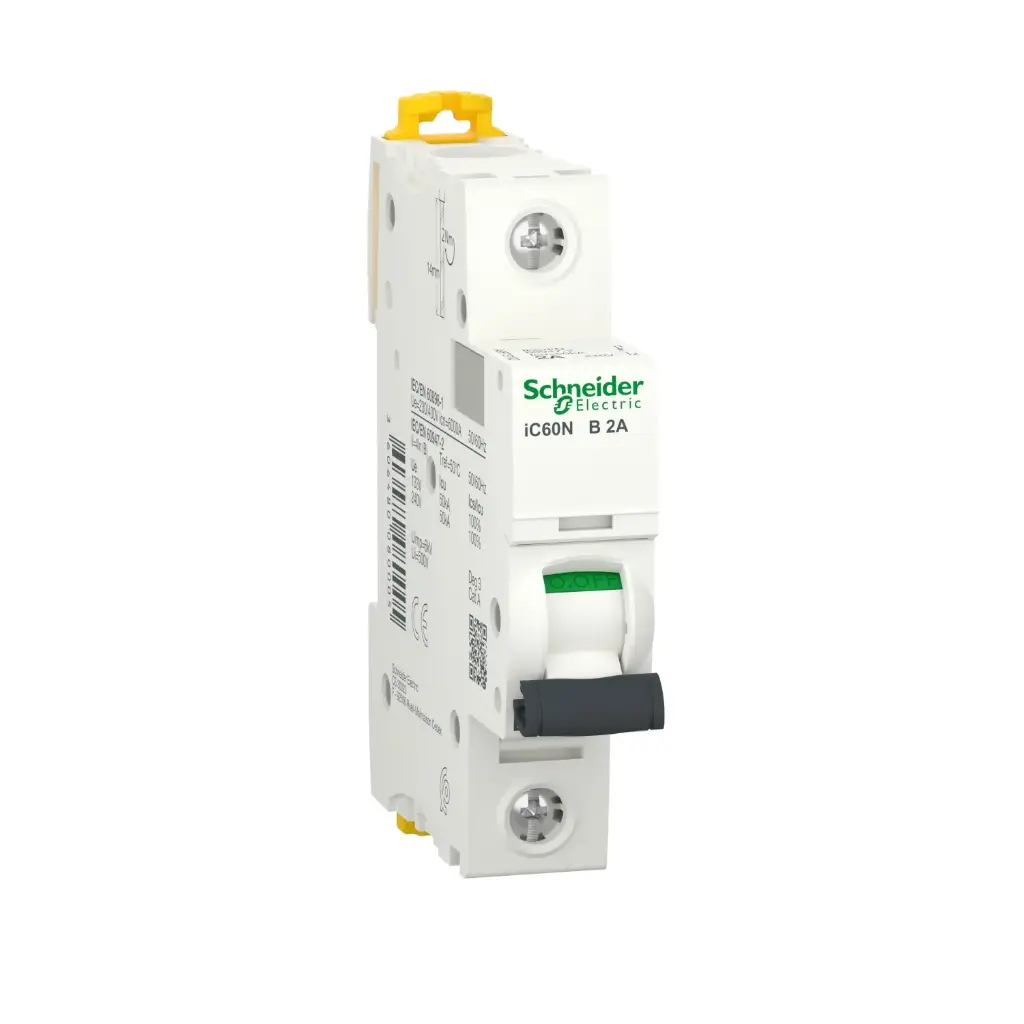 Interruptor termomagnetico Acti9 iC60N 1P 2A 10kA curva  B A9F73102 Schneider Electric