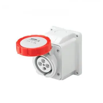 Enchufe industrial sobrepuesto macho L/Halogenos 380V 3P+N+T 6H 63A IP67 PCE