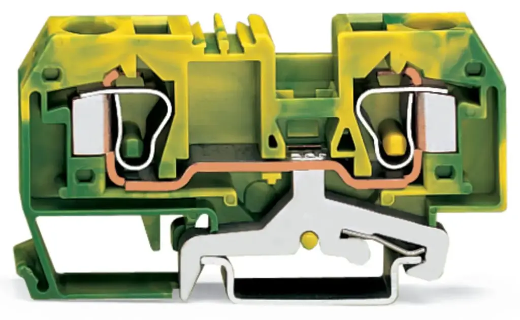 Borne de tierra conexion 2c 10mm2 verde/amarillo 284-907 Wago