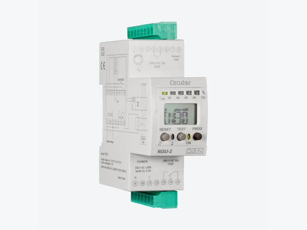 Reles diferencial para Transformador WGC, tipo A, 2 módulos y display RGU2 Circutor