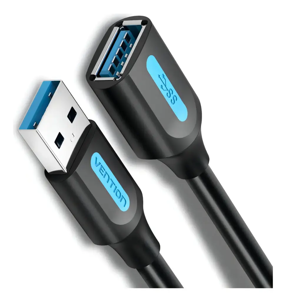 Cable de Extensión USB 3.0 Tipo A Macho a Hembra 2 Metros Negro Vention