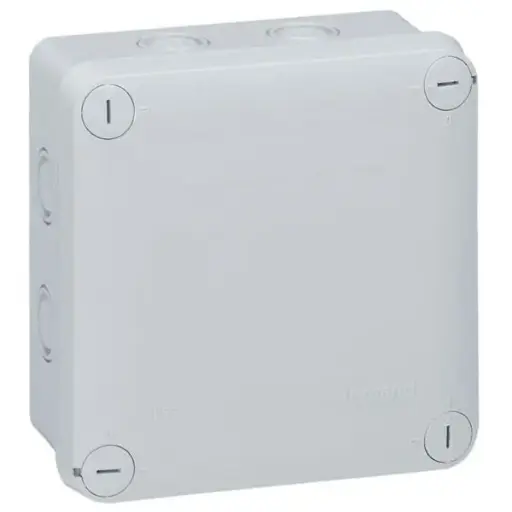 [092024] Caja cuadrada estanca gris RAL 7035 7 entradas perforadas 105x105x55mm 092024 LEGRAND