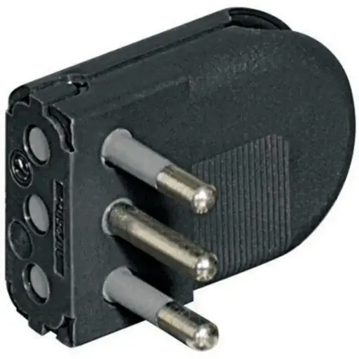 [S2495TGE] Enchufe macho volante 250V 2P+T 10A gris IP20 S2495TGE Bticino