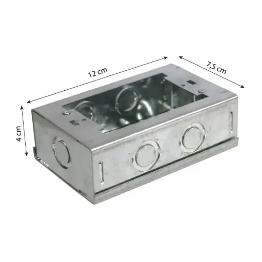 Caja chuqui metalica 6 entradas 120x75x40mm