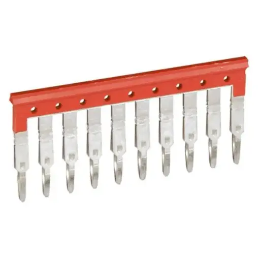 [37504] Peines tipo puente rojo 32A para 10 bornes de paso 6 mm 37504 LEGRAND