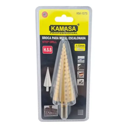 [Km1575] Broca pino para metal escalonada de 4-32mm Km1575 Kamasa