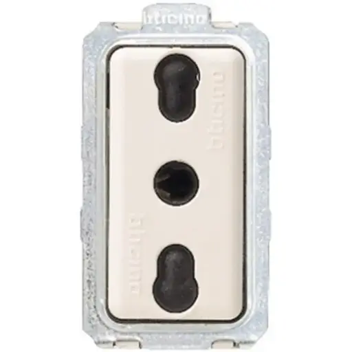 [5180] Toma hembra de seguridad 2P+T 10/16A 250Vac Magic de 5180 BTICINO