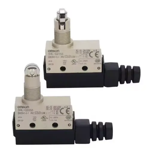 [SHL-Q2155] Limite carrera con palanca de rodillo corto tipo émbolo cruzado, SPDT, IP67 SHL-Q2155 Omron