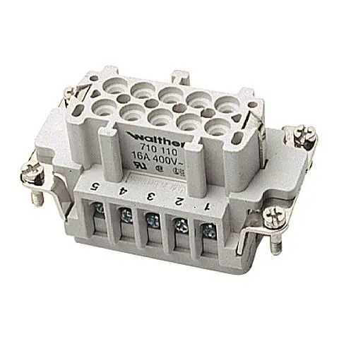 [710110] Conector hembra 10P 16A 500V insert B10 710110 WALTHER