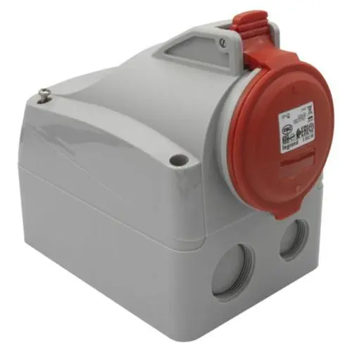 [555258] Enchufe Industrial sobrepuesto hembra P17 380V a 415V 3P+T 32A IP44 555258 LEGRAND