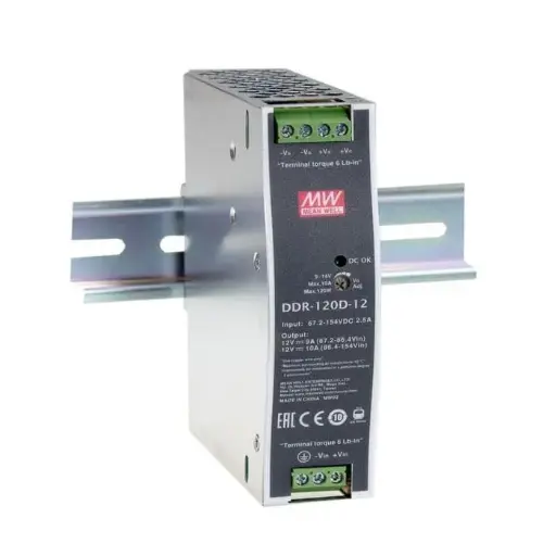 [DDR-120A-24] Convertidor DC-DC de 120W tipo riel DIN DDR-120A-24 MEAN WELL