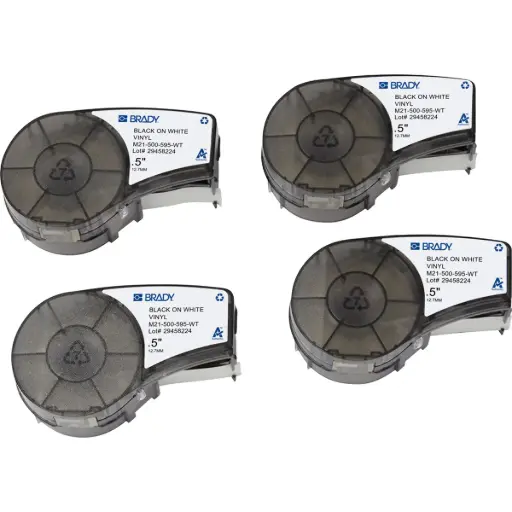 [M21-500-595-WT] Etiquetas vinilo fondo blanco color negro M21-500-595-WT BRADY