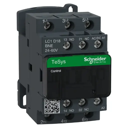 [LC1D18BNE] Contactor Tesys Deca 3P 18A 690Vac Bobina 24...60 Vac/dc 50/60Hz 1NA+1NC LC1D18BNE Schneider Electric