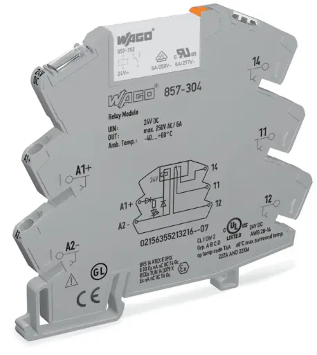 [857-304] Rele 6mm 24Vdc 1 inversor 6A 857-304 Wago