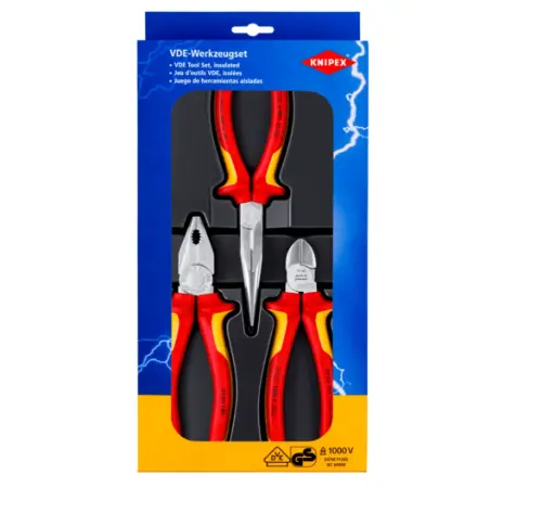 [00-20-12] Juego de alicates aislados 3 Pzs 00-20-12 Knipex