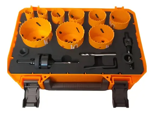 [Akh0132] Set de sierra copa para metal 19-57mm 9 Pzs Bimetal Akh0132 Ingco 