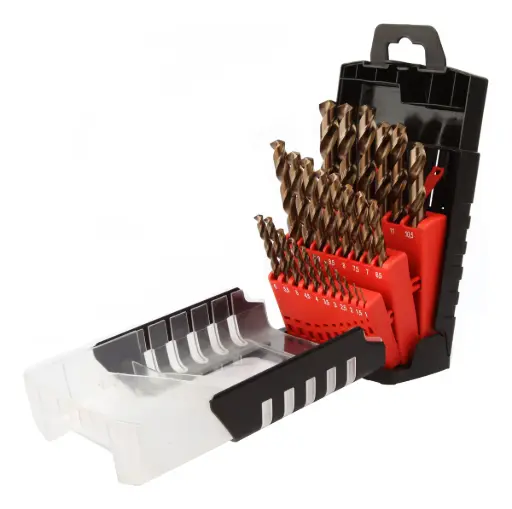 [JB-AIC-113-25PZA] Juego de Brocas para Acero Inoxidable Cobalto 5% 1 a 13 mm Set 25 Piezas