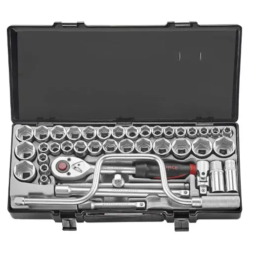 [4412-5] Juego de Dados Hexagonales 1/2" Métrico y Pulgadas 41 Piezas 4412-5 FORCE