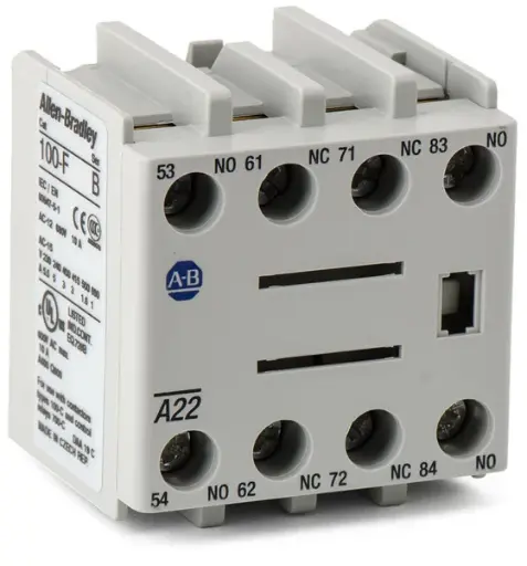 [100-FA22] Contacto auxiliar frontal 2NA+2NC compatible con contactores 100-C 104-C 700-CF 700S-CF 100-FA22 Allen Bradley