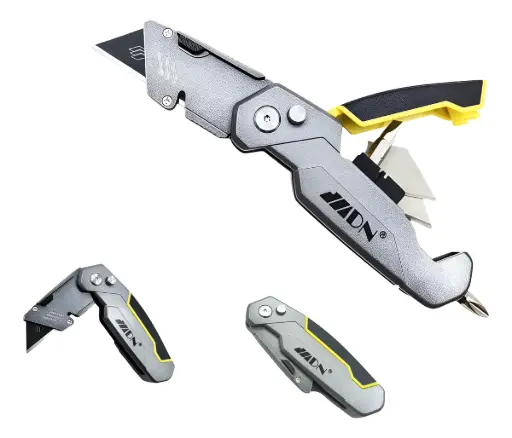 [CCM-RM-02] Cuchillo cartonero metálico retráctil tipo mariposa con repuestos TYKON