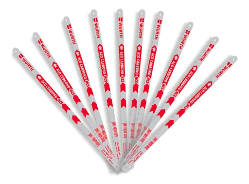 [H24D-HCS] Hoja de sierra acero al carbono 24 dientes bolsa 10 unidades Wurth