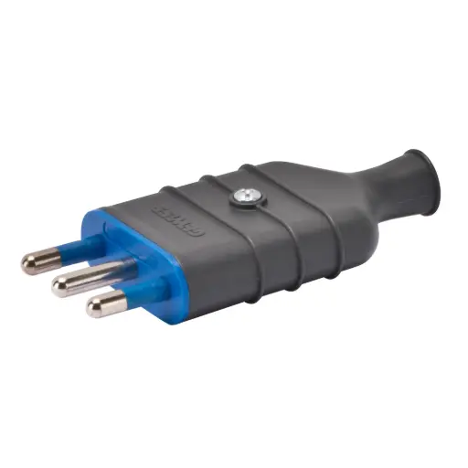 [GW28006] Enchufe macho volante 250V 2P+T 16A negro GW28006 Gewiss