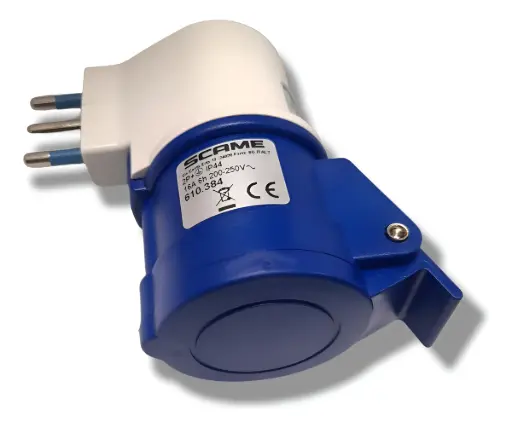 [610.384] Adaptador domiciliario a industrial 2P+T 16A 220V SCAME