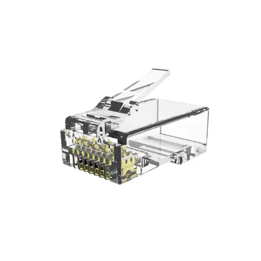[CRJ45-CAT6A-CBPB-50] Conector RJ45 CAT 6A c/bota protectora blanca caja 50 un