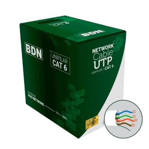 [BDN-6CE] Cable U/UTP CAT6 Cobre 24AWG Blanco 305m Certificado UL BDN
