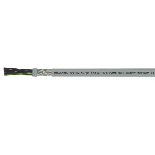 [F-CY-JZ2x1.5] Cable de control F-CY-JZ 300/500V gris apantallado 2x1.5mm2 