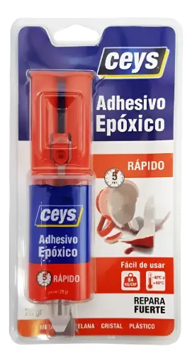 [ADH-EPOX-RAP-28G-CEYS] Adhesivo epoxico rapido 28g metal cristal Ceys