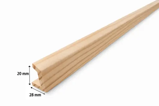 [EDPF‑28X28X2400] Esquinero doble pino finger 28 x28 mm x2.4 m