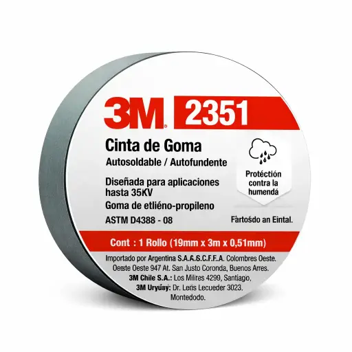 [2351] Cinta Aislante de goma Scotch Autofundente con Liner 2351 3M