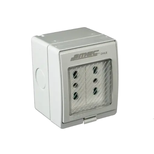 [7500HX7782] Tomacorriente Doble 10/16A Hidrobox 7500HX7782 MEC