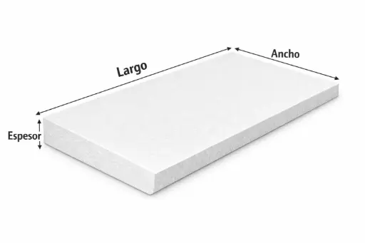 Poliestireno expandido 10x1000x500 mm densidad 25 kg/m³ ETSA 