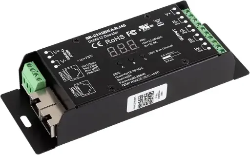 [SR‑2102BEA‑RJ45] Decodificador DMX512 PWM digital 4x8A 12-36 Vdc SR‑2102BEA‑RJ45 SIRS‑E