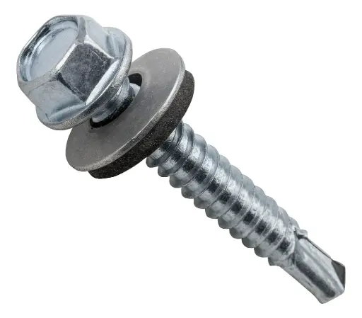 Tornillo autoperforante zincado C/golilla 1/4"-14x3"